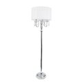 All The Rages All The RagesLF1002-WHT Trendy Sheer Shade Floor Lamp with Hanging Crystals - White LF1002-WHT